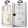 Etui Karl Lagerfeld Wrinkled Metal       Signature do iPhone 15 Pro złoty